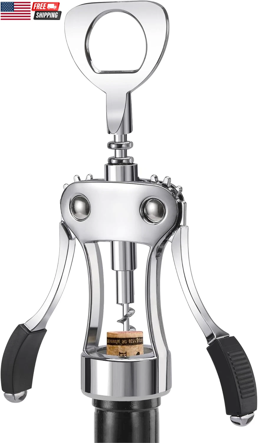 Heavy Duty Zinc Alloy Wing Corkscrew Wine Opener Premium Beer Bottle Opener Kitchen Bar Tool